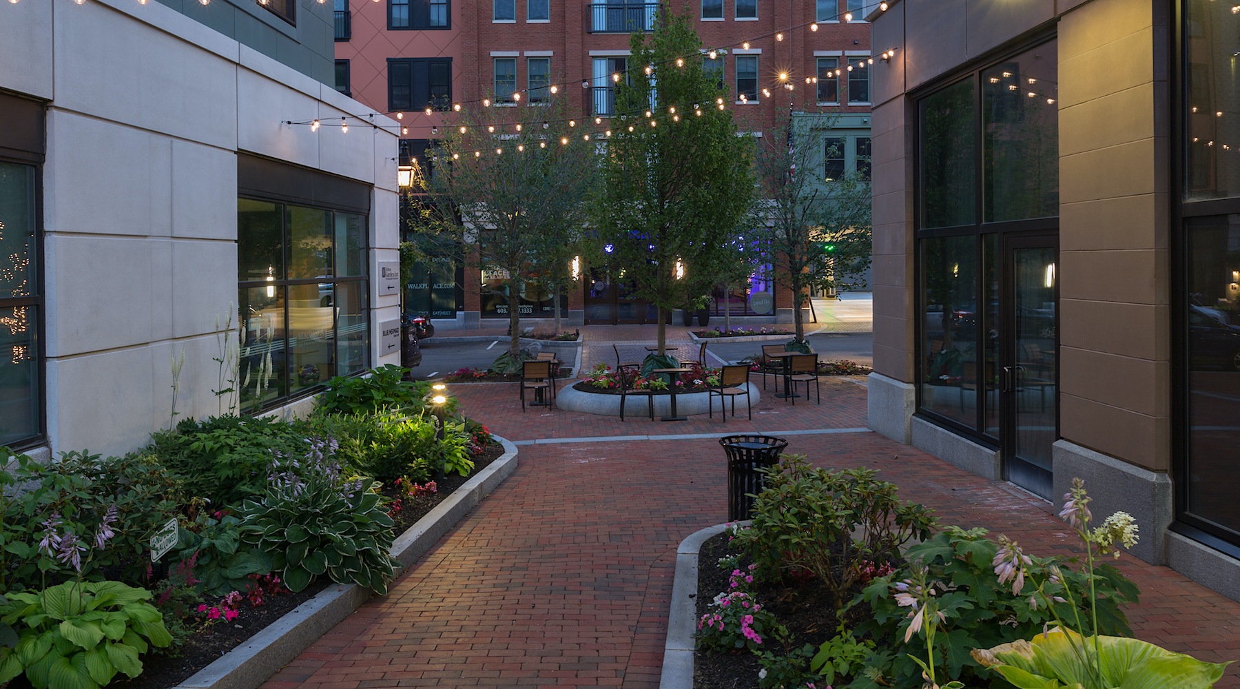 outside courtyard with landscaping